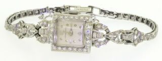 Longines heavy antique Platinum 2.  40CT VS1/G diamond ladies mechanical watch 3