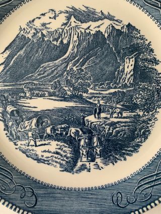 Vintage Royal China Currier & Ives THE ROCKY MOUNTAINS Handled Plate Dish 11.  5” 2