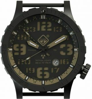 Hazard 4 Heavy Water Diver,  50mm Black Titanium GMT Watch : HWD - TIPV - G - E - KE - GGYG 2