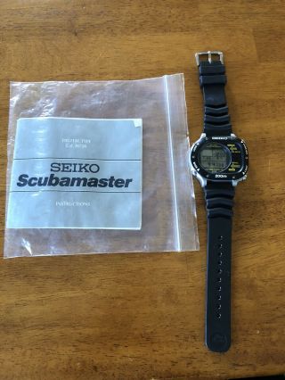 Rare Seiko Scuba Master Digital Cal.  M726 200m Dive Watch 1990 Vintage