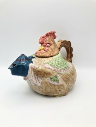 Vintage Fitz And Floyd Ceramic Tea Pot Rooster 1987 42oz Teapot Chicken Hen Ff