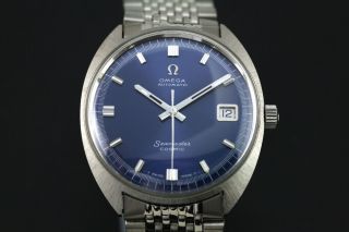 VINTAGE OMEGA SEAMASTER COSMIC AUTOMATIC CAL 565 BLUE DIAL MEN ' S SWISS WATCH 2
