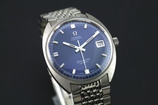 VINTAGE OMEGA SEAMASTER COSMIC AUTOMATIC CAL 565 BLUE DIAL MEN ' S SWISS WATCH 3
