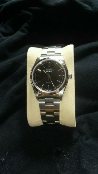 Vintage Rolex Stainless Steel Black Dial Oyster Perpetual Air King