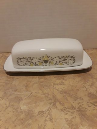 Covered Butter Dish Mid - Century Sterling Fine China FLORENTINE Pattern Japan 2