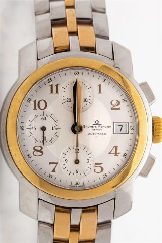 Mv045217 18k Gold Ss Baume & Mercier Mens Automatic Capeland Chronograph Watch