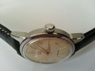 Vintage GUB Glashutte Stainless Steel Watch 60.  1 CAL.  35 mm Box 2