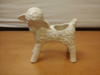 Vintage Mccoy White Lamb Ceramic Planter