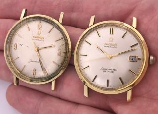 Omega Vintage Seamaster Automatic Watch Heads - Cal.  550 & 565 - Gold Cap Cases