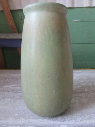 Old Vintage American Art Pottery Matte Green Vase Ground Base