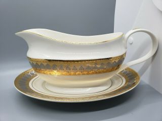 Mpd 1994 San Marco Gravy Boat By Royal Gallery Indonesia Gold Silver Trim Plate