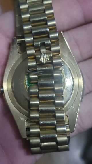 Rolex Day - Date Mens 18k Green Gold Watch Black Diamond Dial 1ct Bezel 2