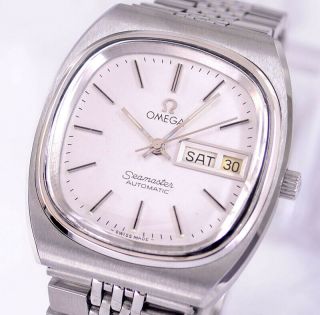 Vintage Omega Seamaster Auto Cal1020 Day&date Silver Dial Men 