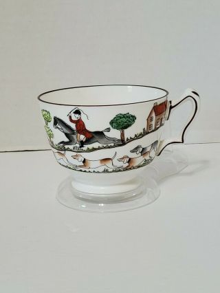Hunting Scene By Crown Staffordshire Porcelain 2 - 5/8 " Replacement Footed Cup