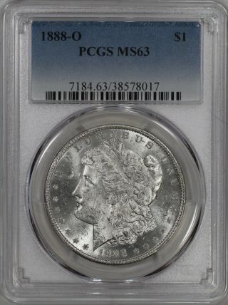 1888 O Morgan Dollar $1 Pcgs Certified Ms 63 State (017)