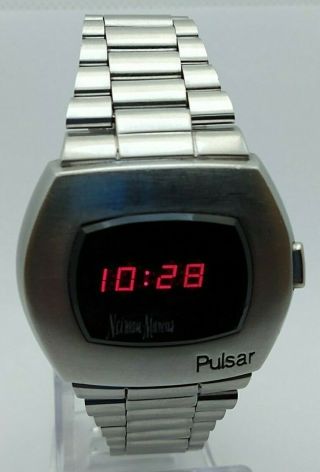 1970s Pulsar P - 2 Neiman Marcus Ref.  29166 Led Time Computer Watch Hard To Find