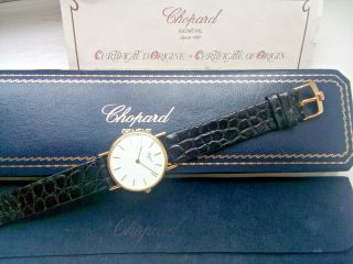 Stunning Gents Solid 18k Gold Chopard Watch,  Full Set In & Papers