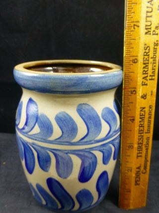 Beaumont Brothers Pottery York Maine - Salt Glazed Stoneware Crock - Heavy Blue 2