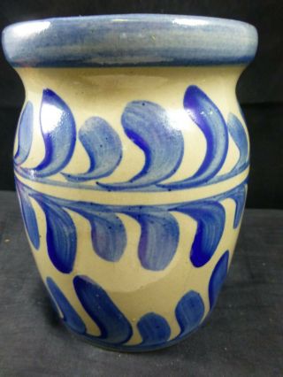 Beaumont Brothers Pottery York Maine - Salt Glazed Stoneware Crock - Heavy Blue 3