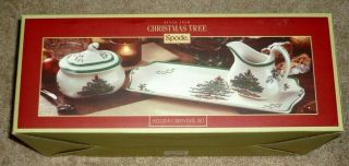 Spode Christmas Tree - 3 Pc Holiday Serving Set - Brand