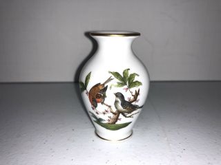 Herend Rothschild Bird Hand Painted Porcelain Miniature Vase 7193