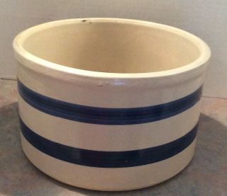 Robinson Ransbottom Pottery (rrp) Blue Striped Crock Roseville Ohio - 303c