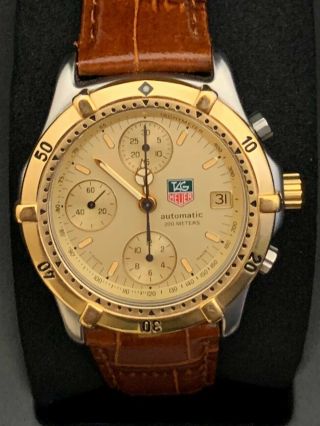 Serviced Tag Heuer 2000 Series 765.  406 Chronograph Stainless And Gold Watch