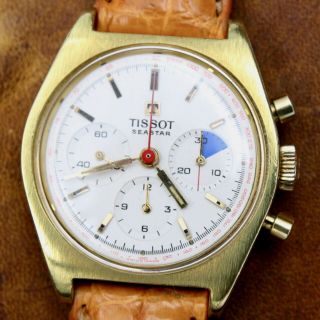 Tissot Seastar 3 Register Chronograph Lemania 17j Swiss Watch