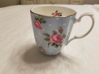 Royal Albert Polka Blue Roses Mug Cup 2