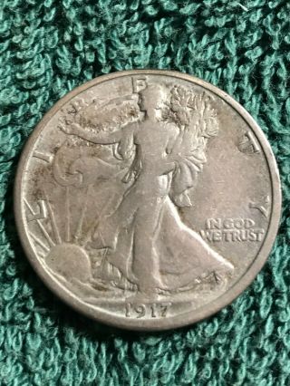 1917 D Reverse Walking Liberty Half Dollar
