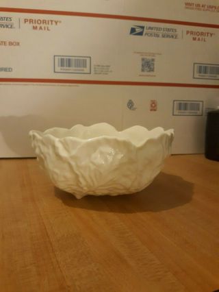 Coalport White Country Ware 6 " Wide By 3 " High Cabbage Leaf Bone China Bowl