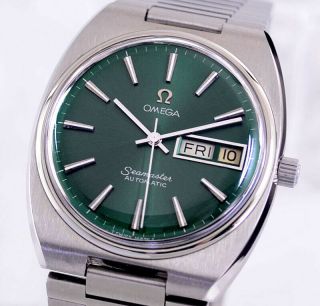 Vintage Omega Seamaster Auto Cal1020 Day&date Emerald Dial Men 