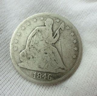 1846 (tall Date) Seated Liberty Half Dollar Circ (scratch)