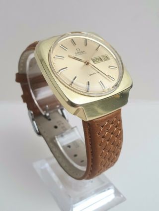 Rare 37mm Vintage Omega Geneve Day Date Automatic Watch Ref 166.  0170 1973