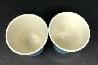 Royal China Blue Heaven Mid - Century Atomic Juice Porcelain Tumbler Glass Cups 3
