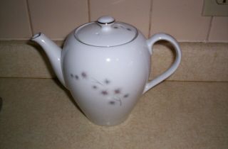 Vintage Creative Fine China Japan Teapot With Lid Platinum Starburst Pattern