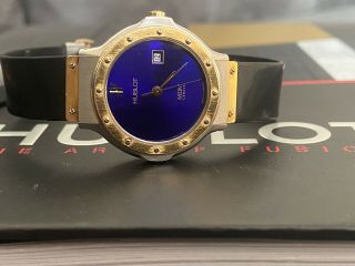 Hublot Mdm 1393.  2 18k And Steel Ladies Watch Blue Dial 28mm Straps & Battery