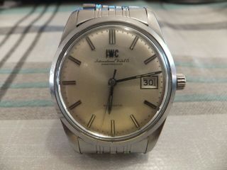 Wonderful Vintage S / Steel I W C Automatic Date Watch/ Bracelet.  Wow