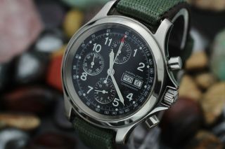 Vintage Hamilton Khaki Chronograph Ref.  3824 Valjoux 7750 Stainless Steel Watch