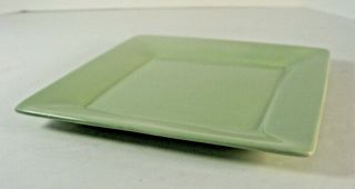 Tabletops Gallery Misto Green 10 1/2 " Square Dinner Plate Hand Crafted