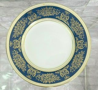 Wedgwood Columbia Blue And Gold Bone China 8 " Salad Dessert Plate R 4509 England