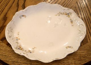 Royal Johnson Bros Meat Platter Semi Porcelain Serving Plate Floral Scalloped