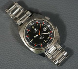 1970 Tissot Diver Seastar T12 Navigator Visodate Automatic Date Mens Wristwatch