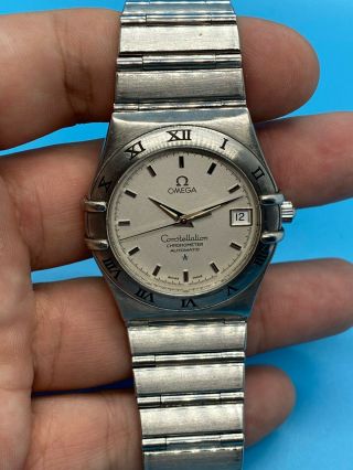 OMEGA CONSTELLATION CHRONOMETER STAINLESS STEEL AUTOMATIC DATE MEN ' S WATCH 2