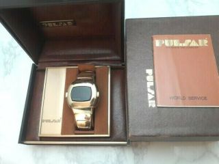 Tiffany & Co Pulsar 14k Gf P3 Date Command Digital Led Watch Box,  Booklet 7111