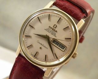 Omega Constellation Cream Dial Gold Capped Day Date Automatic Watch Calibre 751
