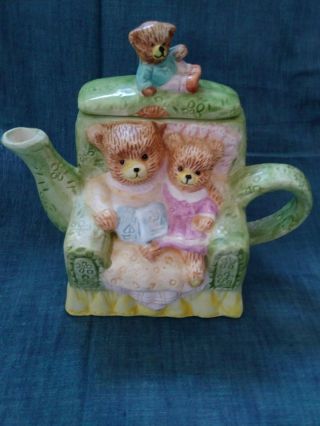 Three Bears In Armchair Novelty Teapot - Cute - Vgc