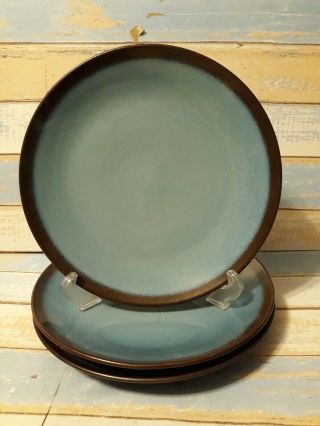 3 Home Trends Lagoon Dinner Plate Turquoise Blue Brown 10.  5 "