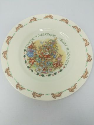 Royal Doulton Porcelain 8 " Plate Merry Christmas From The Bunnykins Holidays Euc