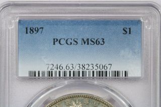 1897 1897 - P Morgan Dollar PCGS MS63 looks better than a 63 3
